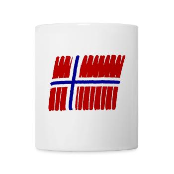 Norwegen Norge Flag painted norsk - Tasse - Weiß - Vorne