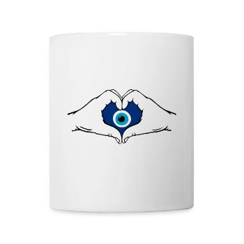 Nazar Herzform mit Hände - Tasse - Weiß - Vorne