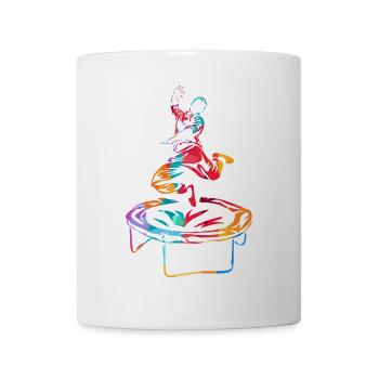 Hochfliegender Trampolin Akrobat - Tasse - Weiß - Vorne
