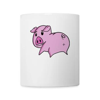 Schwein Arsch - Schwein Hintern - Tasse - Weiß - Vorne
