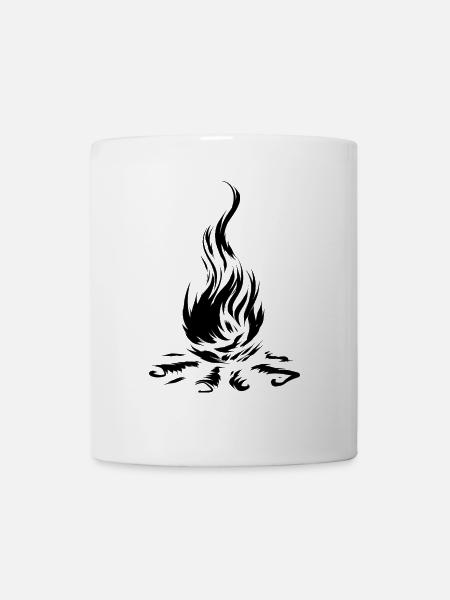 Lagerfeuer Flammen Camping Outdoor - Tasse - Weiß