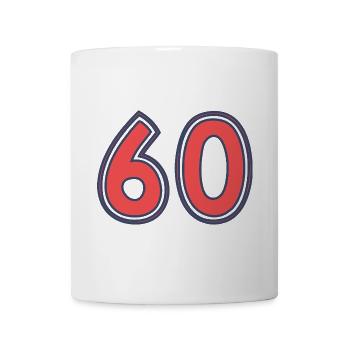 60. 60 JAHRE. 60-JÄHRIGES JUBILÄUM. 60. GEBURTSTAG. - Tasse - Weiß - Vorne