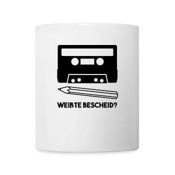 Kassette und Bleistift - Tasse - Weiß - Vorne