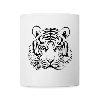 Tigerkopf Katze Tigers - Tasse - Weiß - Vorne