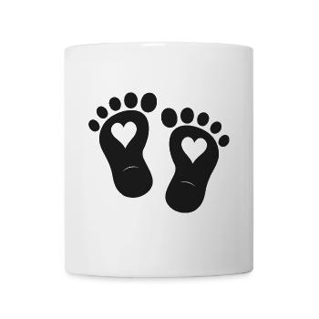 Kinderfüße Baby Geburt - Tasse - Weiß - Vorne