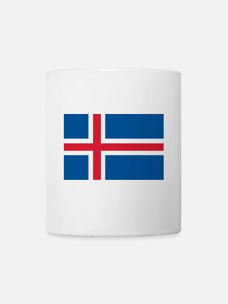 Island Flagge - Tasse - Weiß