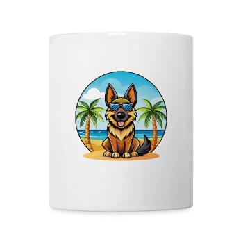 Deutsche Schafpudel Hunderasse Cartoon Sonnenbrille - Tasse - Weiß - Vorne