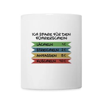 Ich spare für den Führerschein - Tasse - Weiß - Vorne