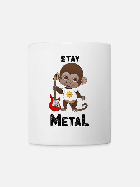 Stay Metal - Affe - Tasse - Weiß