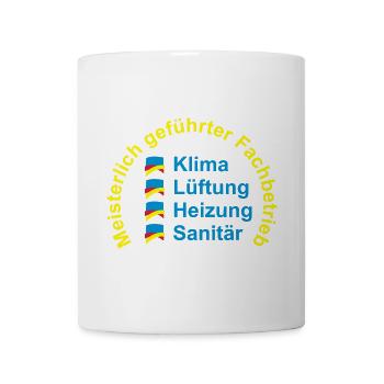 Klima Lüftung Heizung Sanitär - Meisterlich - Tasse - Weiß - Vorne