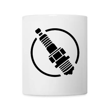 Zündkerze - Motor Schrauber - Tasse - Weiß - Vorne