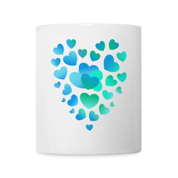 blaue Herzen viele Herzen - Tasse - Weiß - Vorne
