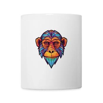 Affe Makake Buntes Aquarell Tier Karikatur - Tasse - Weiß - Vorne