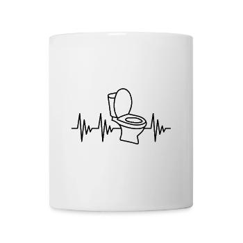 Klo Herzschlag WC Toilette - Tasse - Weiß - Vorne