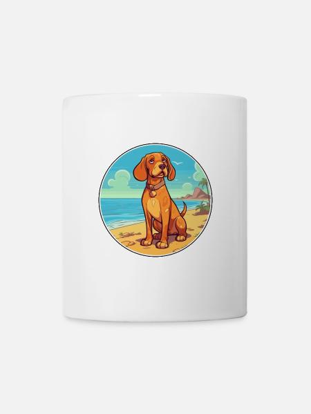 Tiroler Bracke Hund Rasse Cartoon Kawaii Clipart - Tasse - Weiß