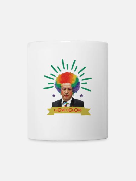 Grinsender Erdogan Clownsfrisur - Tasse - Weiß