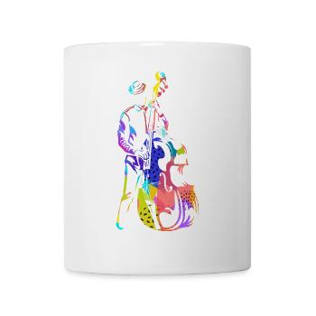 Tiefbrummender Kontrabass Jazzbühne - Tasse - Weiß - Vorne