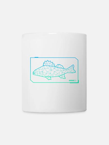 Barsch Angeln Fisch Polygon Barsch Angler - Tasse - Weiß
