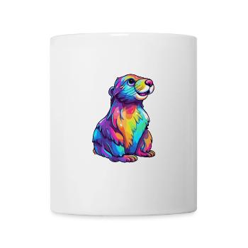 Otter buntes Aquarell Karikatur Kawaii Tier - Tasse - Weiß - Vorne