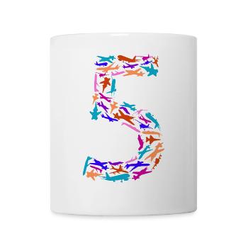 Geburtstag Junge 5 Jahre Flugzeug Flugzeuge - Tasse - Weiß - Vorne