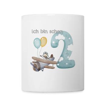 2. Geburtstag Flugzeug Pilot - Tasse - Weiß - Vorne
