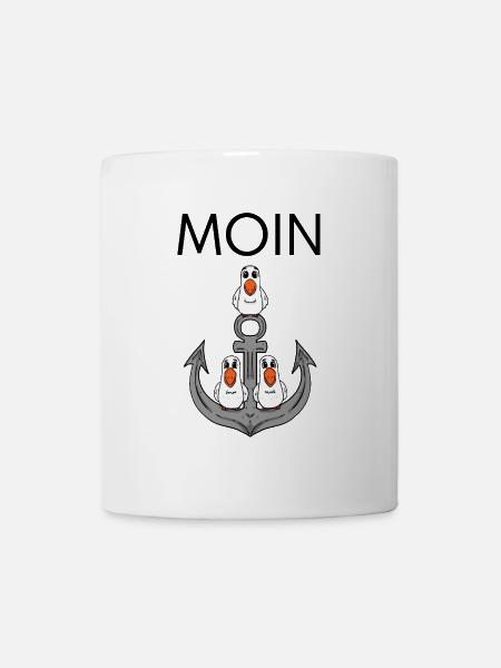 Anker Möwe Seemöwe Moin Nordsee - Tasse - Weiß
