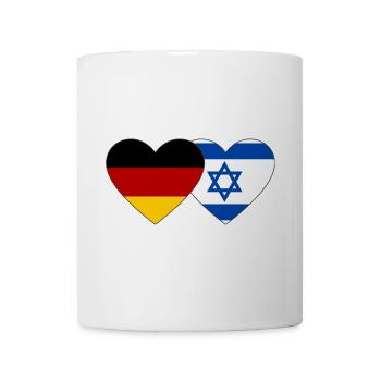 Deutschland Israel Flagge Herz - Tasse - Weiß - Vorne
