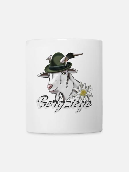 Bergziege Klettern Edelweiß Bergtour Geschenk - Tasse - Weiß