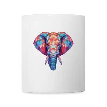 Bunte Aquarell-Tierillustration des Elefanten - Tasse - Weiß - Vorne