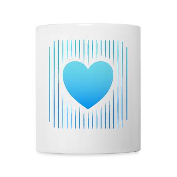 Herz blaues Herz blaue Linien abstrakt - Tasse - Weiß - Vorne