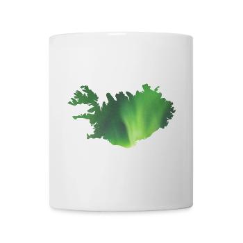 Island Landkarte Iceland Polarlicht Aurora - Tasse - Weiß - Vorne