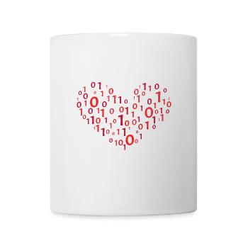 Herz Binär Kodierung Informatik Programmierer - Tasse - Weiß - Vorne