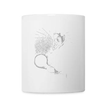Nikola Tesla avec ampoule et bobine Tesla - Mug blanc - blanc - Devant