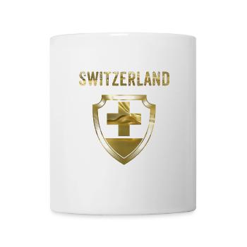 Goldenes Schweizer Schutzschild - Tasse - Weiß - Vorne
