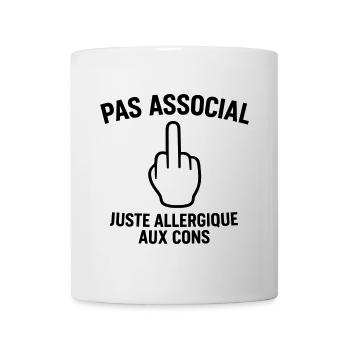Nicht asozial, nur allergisch gegen Idioten - Tasse - Weiß - Vorne