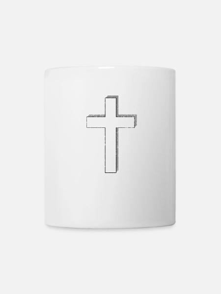 Kreuz Vintage - Tasse - Weiß