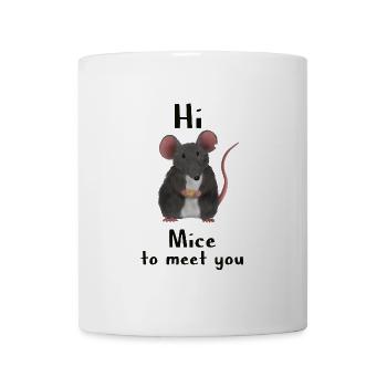 Hi, Mice to meet you - Maus Wortspiel - Tasse - Weiß - Vorne