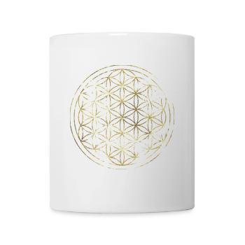 Blume des Lebens gold - Tasse - Weiß - Vorne