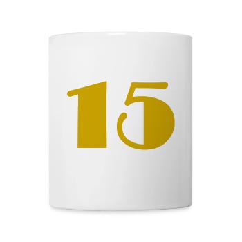 15. 15 ANS. 15e ANNIVERSAIRE. ANNIVERSAIRE 15 ANS. - Mug blanc - blanc - Devant
