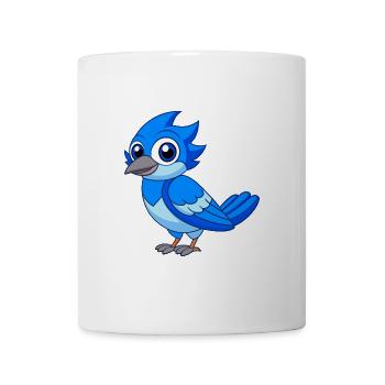 Blue Jay Niedliche Maskottchen Zeichentrickfigur Kawaii - Tasse - Weiß - Vorne