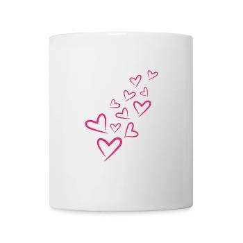 Herzchen Herz Muster - Tasse - Weiß - Vorne