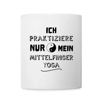 mittelfinger yoga - Tasse - Weiß - Vorne