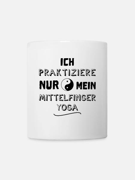 mittelfinger yoga - Tasse - Weiß