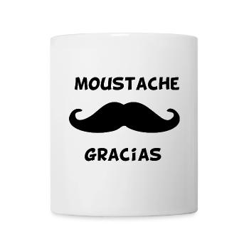 Schnurrbart Gracias Lustiges Humor Geschenk - Tasse - Weiß - Vorne