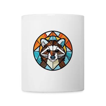 Waschbär Buntes Aquarell Tier Illustration - Tasse - Weiß - Vorne