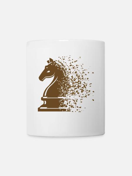 Schach Schachfigur Pferd - Tasse - Weiß