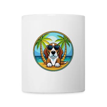 Basset Artesien Normand Hunderasse Cartoon Beach - Tasse - Weiß - Vorne