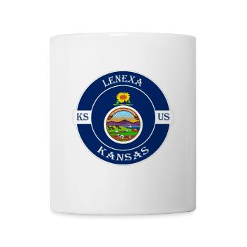 Lenexa Kansas Flagge USA Reise Souvenir Abzeichen - Tasse - Weiß - Vorne