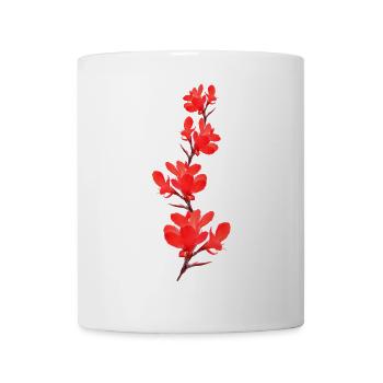 Blumenrohr rote Blumen - Tasse - Weiß - Vorne