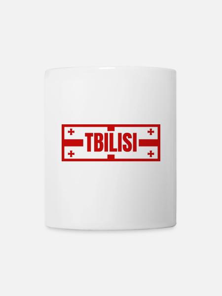 Tbilisi City with Georgian Flag Design - Mug - white
